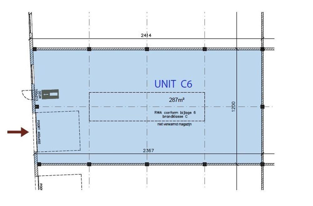 Vastgoedfoto van Nieuwbouw KMO-unit 287 m² (C6)  met 3 privatieve parkeerplaatsen per unit TE KOOP te Waregem.